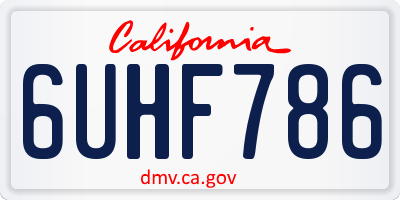 CA license plate 6UHF786