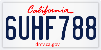 CA license plate 6UHF788