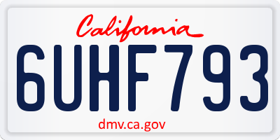 CA license plate 6UHF793