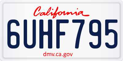 CA license plate 6UHF795