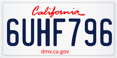 CA license plate 6UHF796