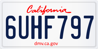 CA license plate 6UHF797
