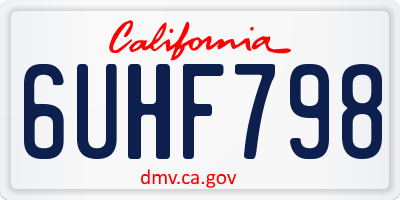 CA license plate 6UHF798