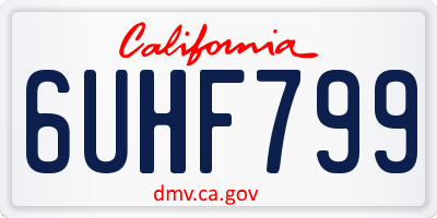 CA license plate 6UHF799