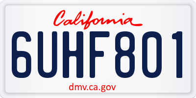 CA license plate 6UHF801