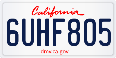 CA license plate 6UHF805