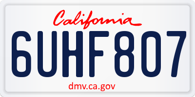 CA license plate 6UHF807