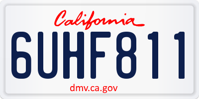 CA license plate 6UHF811