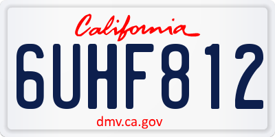 CA license plate 6UHF812