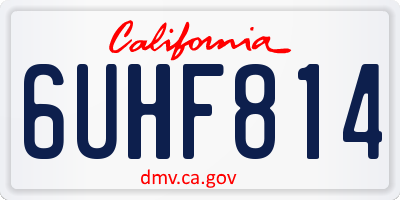 CA license plate 6UHF814