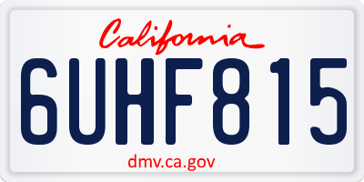 CA license plate 6UHF815