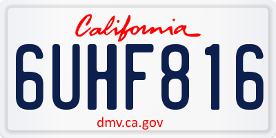CA license plate 6UHF816
