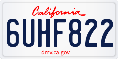 CA license plate 6UHF822
