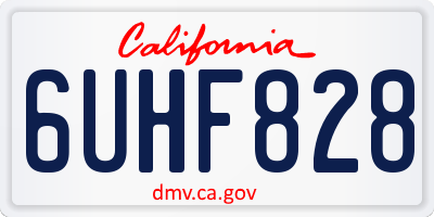 CA license plate 6UHF828
