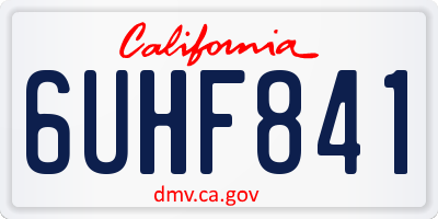 CA license plate 6UHF841