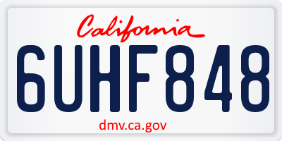 CA license plate 6UHF848