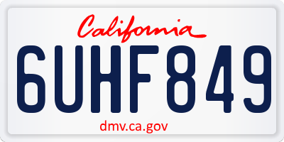 CA license plate 6UHF849