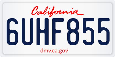 CA license plate 6UHF855