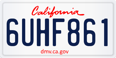 CA license plate 6UHF861