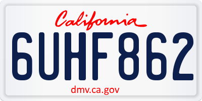 CA license plate 6UHF862