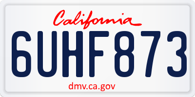 CA license plate 6UHF873