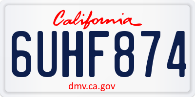 CA license plate 6UHF874