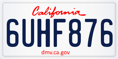 CA license plate 6UHF876