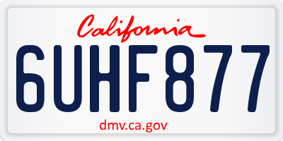 CA license plate 6UHF877