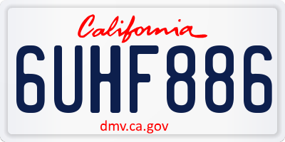 CA license plate 6UHF886