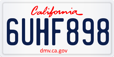CA license plate 6UHF898