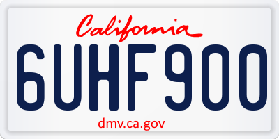 CA license plate 6UHF900