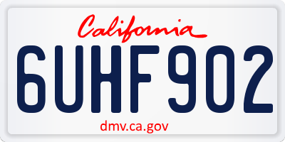 CA license plate 6UHF902