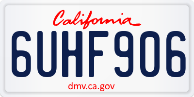 CA license plate 6UHF906