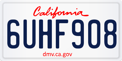 CA license plate 6UHF908