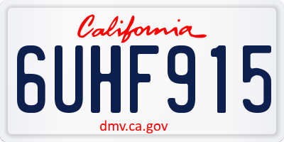 CA license plate 6UHF915