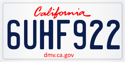 CA license plate 6UHF922