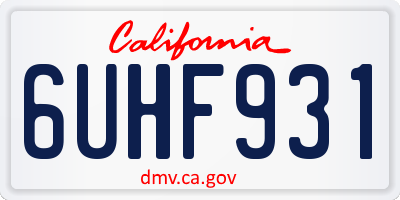 CA license plate 6UHF931