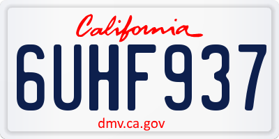 CA license plate 6UHF937