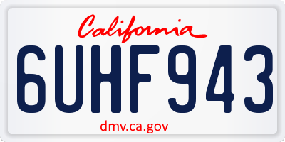 CA license plate 6UHF943