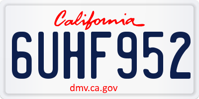 CA license plate 6UHF952