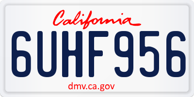CA license plate 6UHF956