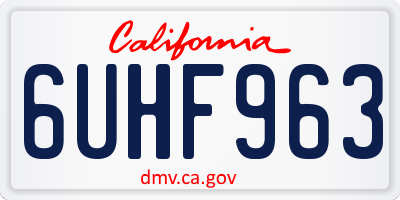CA license plate 6UHF963