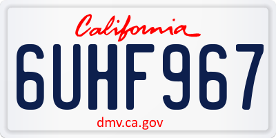 CA license plate 6UHF967