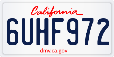 CA license plate 6UHF972