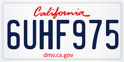 CA license plate 6UHF975