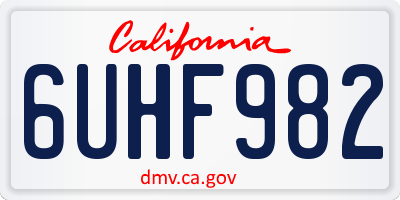 CA license plate 6UHF982