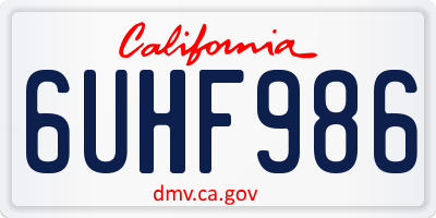 CA license plate 6UHF986