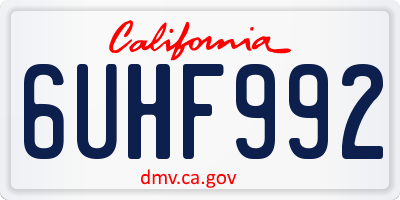 CA license plate 6UHF992