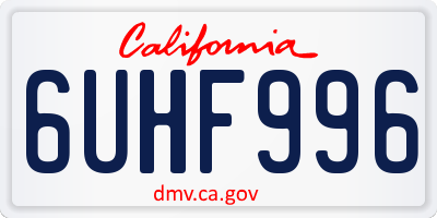 CA license plate 6UHF996