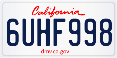 CA license plate 6UHF998